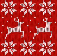 Sweater with deers Knitted seamless background deers and Norwegian ornaments
