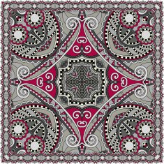 Traditional ornamental floral paisley bandanna N594