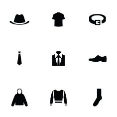 man wear 9 icons set
