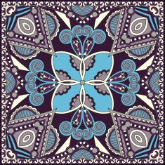 Traditional ornamental floral paisley bandanna Square ornament N88