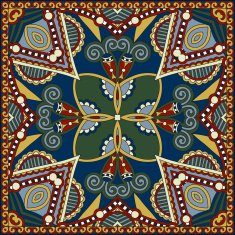 Traditional ornamental floral paisley bandanna Square ornament N89