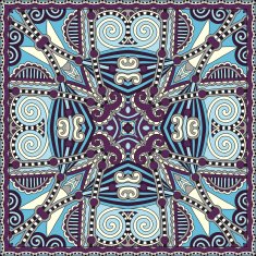Traditional ornamental floral paisley bandanna Square ornament N92