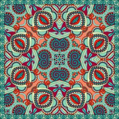 Traditional ornamental floral paisley bandanna Square ornament N93