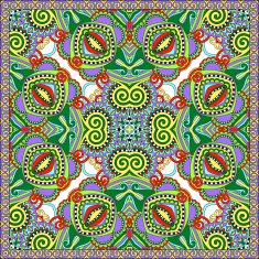 Traditional ornamental floral paisley bandanna Square ornament N94