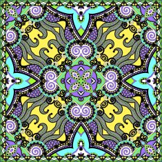 Traditional ornamental floral paisley bandanna Square ornament N95