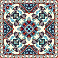 Traditional ornamental floral paisley bandanna Square ornament N96