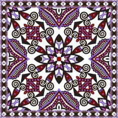 Traditional ornamental floral paisley bandanna Square ornament N97