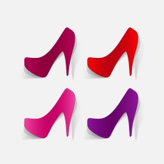 Realistic paper sticker shoes N6