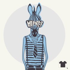 Hand Drawn Fashion Portrait Of Hipster Zebra N4