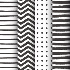 Painted geometric seamless patterns set