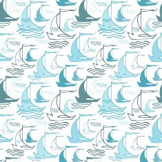 Seamless nautical pattern with ships