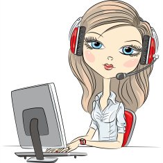 vector young beautiful girl telephone operator N9