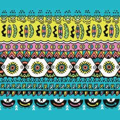 Abstract hand drawn ethnic pattern