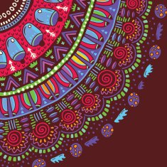 Hand drawn fantasy ethnic abstract Vector illustration