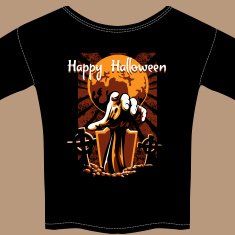 T Shirt with Halloween Zombie Graphic