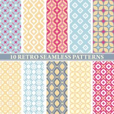 set of 10 retro seamless patterns N10