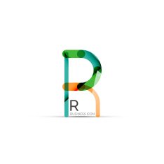 Minimal R font or letter icon design N14