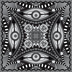 grey ornamental floral paisley bandanna N19