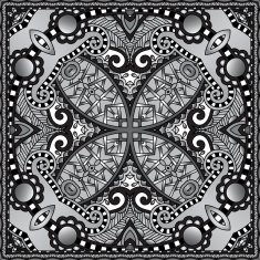 grey ornamental floral paisley bandanna N20
