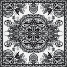 grey ornamental floral paisley bandanna N22