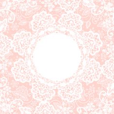 white lace on pink background