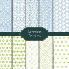 Set of geometric seamless patterns N9