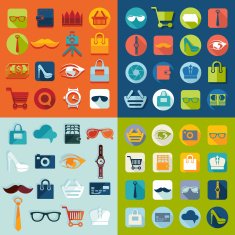 Set of fashion flat icons N126