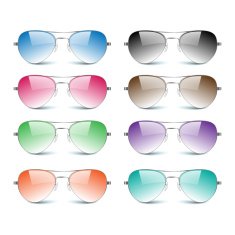 Sun glasses on white background vector