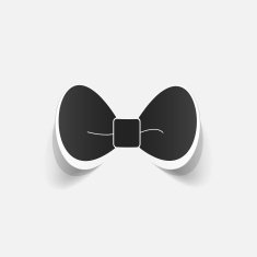 Realistic paper sticker bow N7