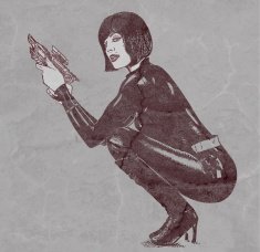 Sensuous Super Hero Woman With Laser Gun