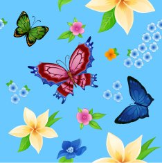 background of colorful butterflies flying and flowers N5