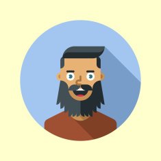 Hipster guy with beard icons series