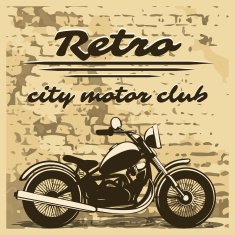 Motorcycle design on distressed background