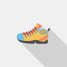 sneaker flat icon with long shadow eps10 N47