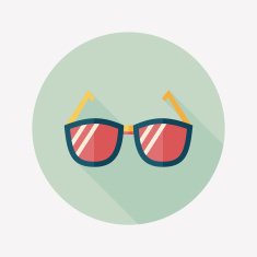 Sunglasses flat icon with long shadow N47