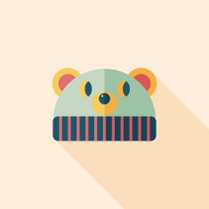 baby hat flat icon with long shadow eps10 N76