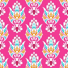 Pink Damask vector seamless pattern