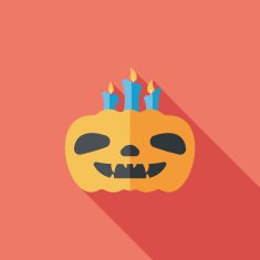 pumpkin flat icon with long shadow eps10 N45