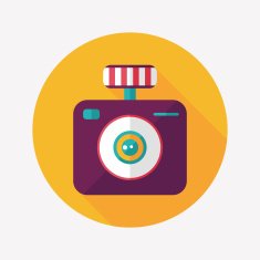 camera flat icon with long shadow N61