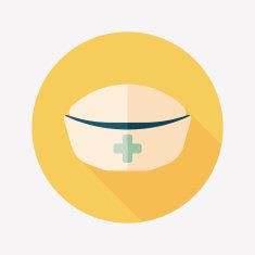 nurse hat flat icon with long shadow N14