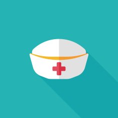 nurse hat flat icon with long shadow N15