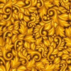 Seamless pattern with baroque ornamental floral gold elements N5