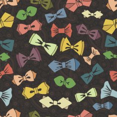 Bow tie seamless pattern Paisley background Vector