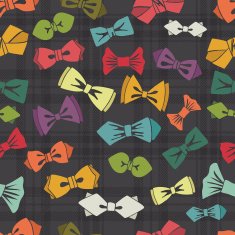 Bow tie seamless pattern Tartan background Vector
