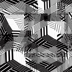 Black and white abstract textured geometric seamless pattern