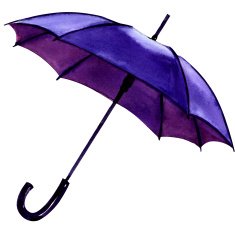 Blue umbrella isolated on a white background