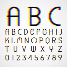 alphabetic fonts and numbers N28