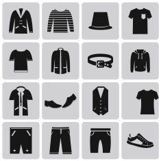Man clothing black icon set2 Vector Illustration eps10