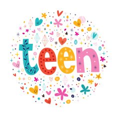 word teen typography lettering decorative text