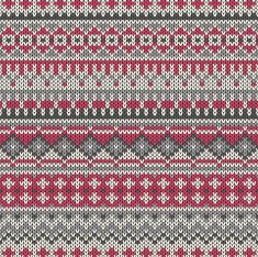 Seamless Knitted Pattern in Traditional Fair Isle Style